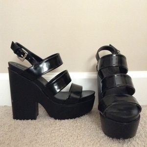 Forever 21 Perforated Platform Sandals